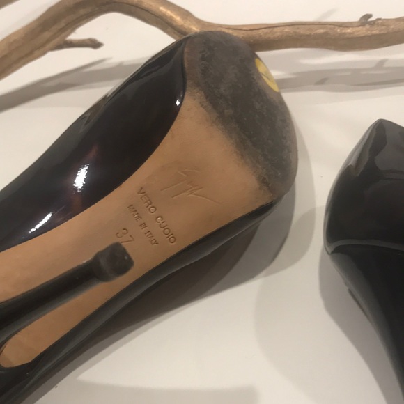 GIUSEPPE ZANOTTI tortoise glazed peep toe pump 7 - Picture 5 of 8